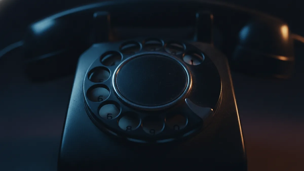 Zbliżenie tarczy starego telefonu z korbką