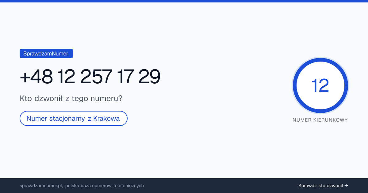 Wynik zaufania i opinie o numerze +48 12 257 17 29, werdykt: neutralny