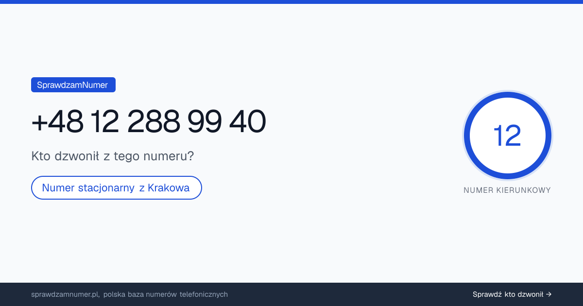 Wynik zaufania i opinie o numerze +48 12 288 99 40, werdykt: neutralny