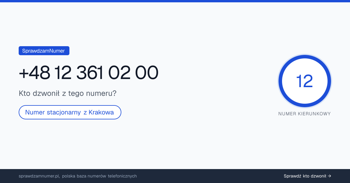 Wynik zaufania i opinie o numerze +48 12 361 02 00, werdykt: neutralny