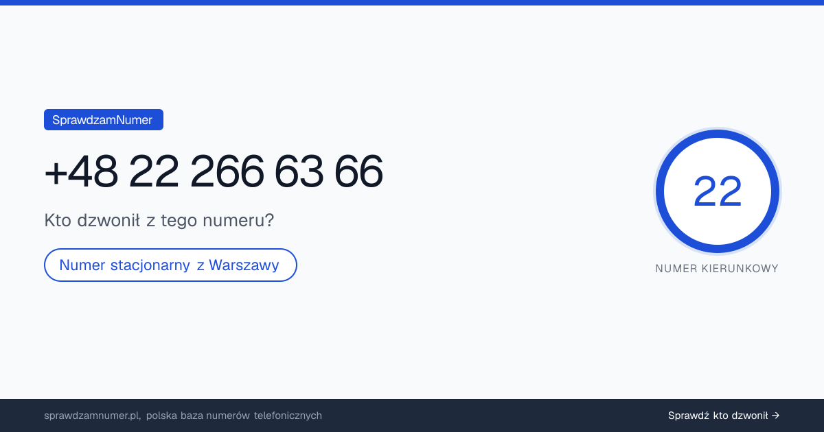 Wynik zaufania i opinie o numerze +48 22 266 63 66, werdykt: neutralny