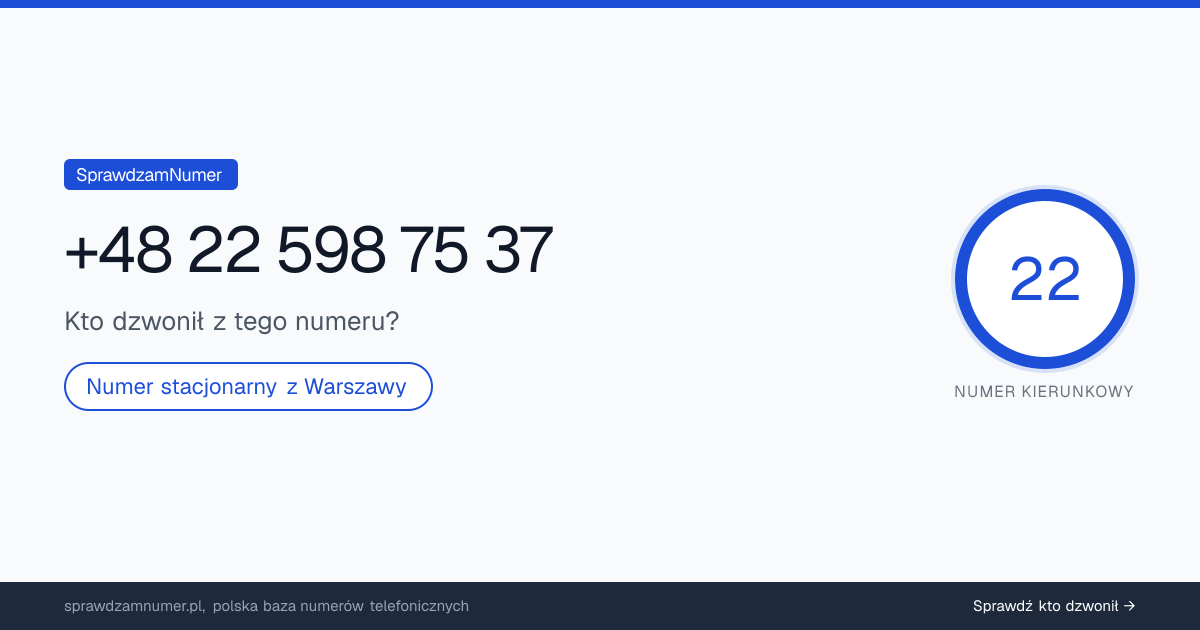 Wynik zaufania i opinie o numerze +48 22 598 75 37, werdykt: neutralny