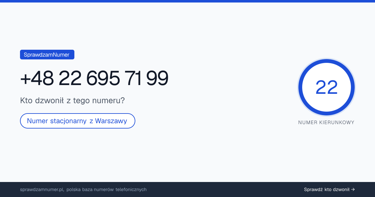 Wynik zaufania i opinie o numerze +48 22 695 71 99, werdykt: neutralny