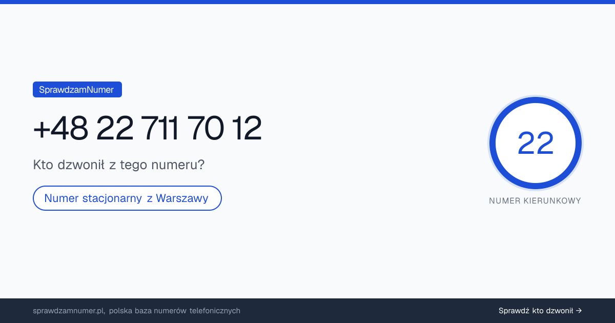 Wynik zaufania i opinie o numerze +48 22 711 70 12, werdykt: neutralny