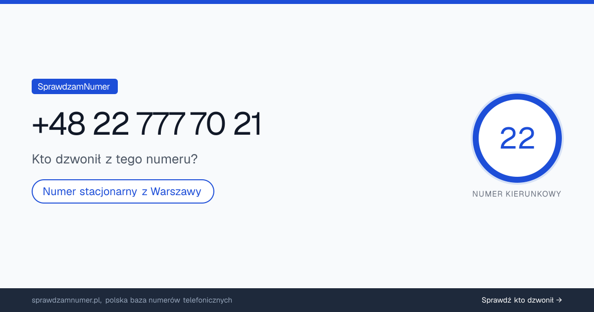 Wynik zaufania i opinie o numerze +48 22 777 70 21, werdykt: neutralny