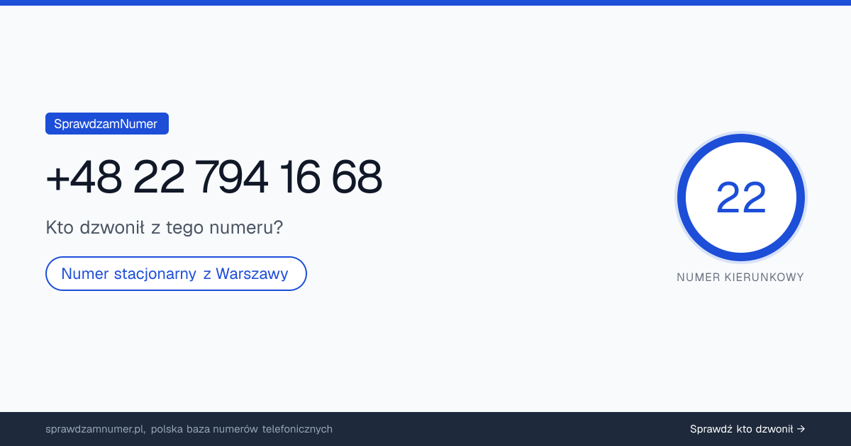 Wynik zaufania i opinie o numerze +48 22 794 16 68, werdykt: neutralny