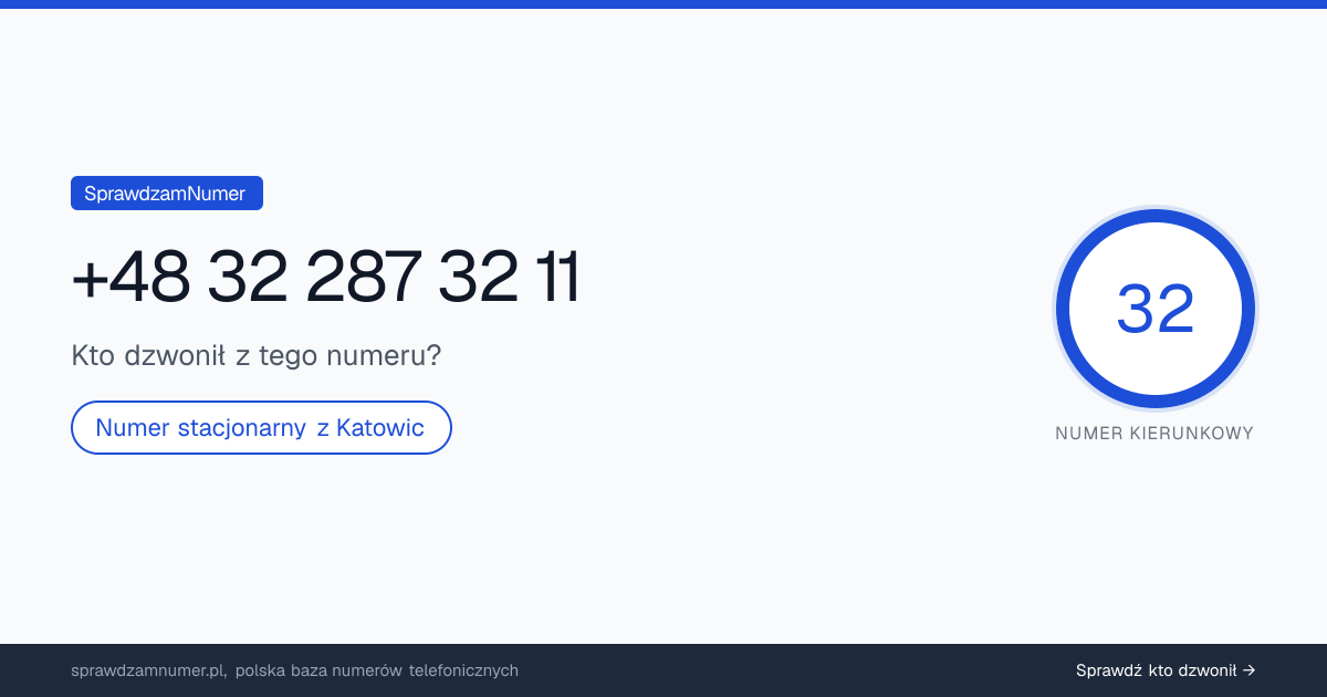 Wynik zaufania i opinie o numerze +48 32 287 32 11, werdykt: neutralny