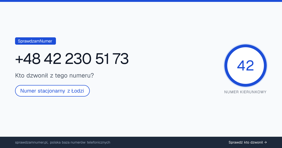 Wynik zaufania i opinie o numerze +48 42 230 51 73, werdykt: neutralny
