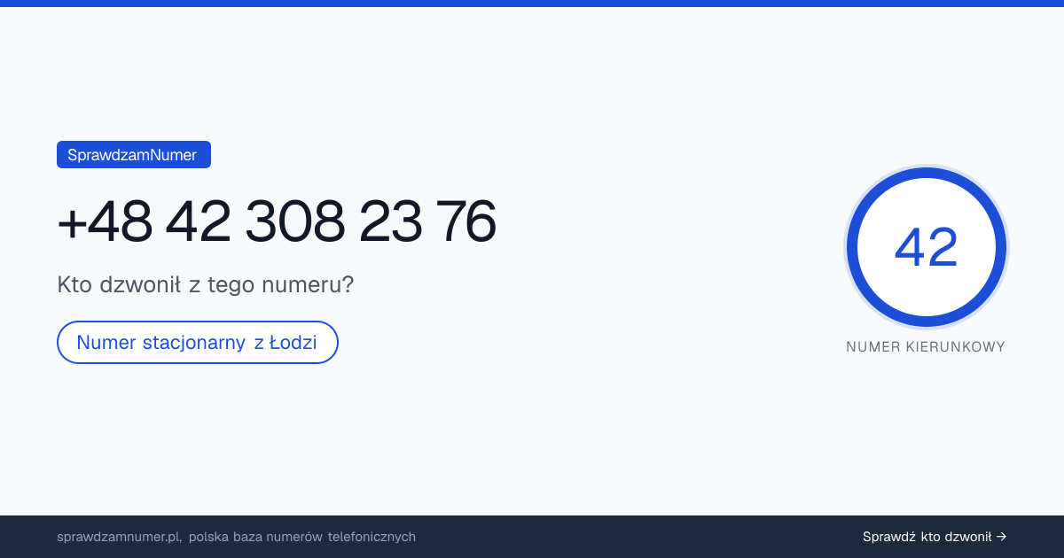Wynik zaufania i opinie o numerze +48 42 308 23 76, werdykt: neutralny