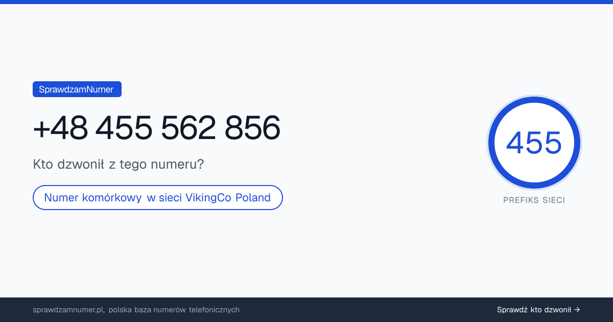 Wynik zaufania i opinie o numerze +48 455 562 856, werdykt: neutralny