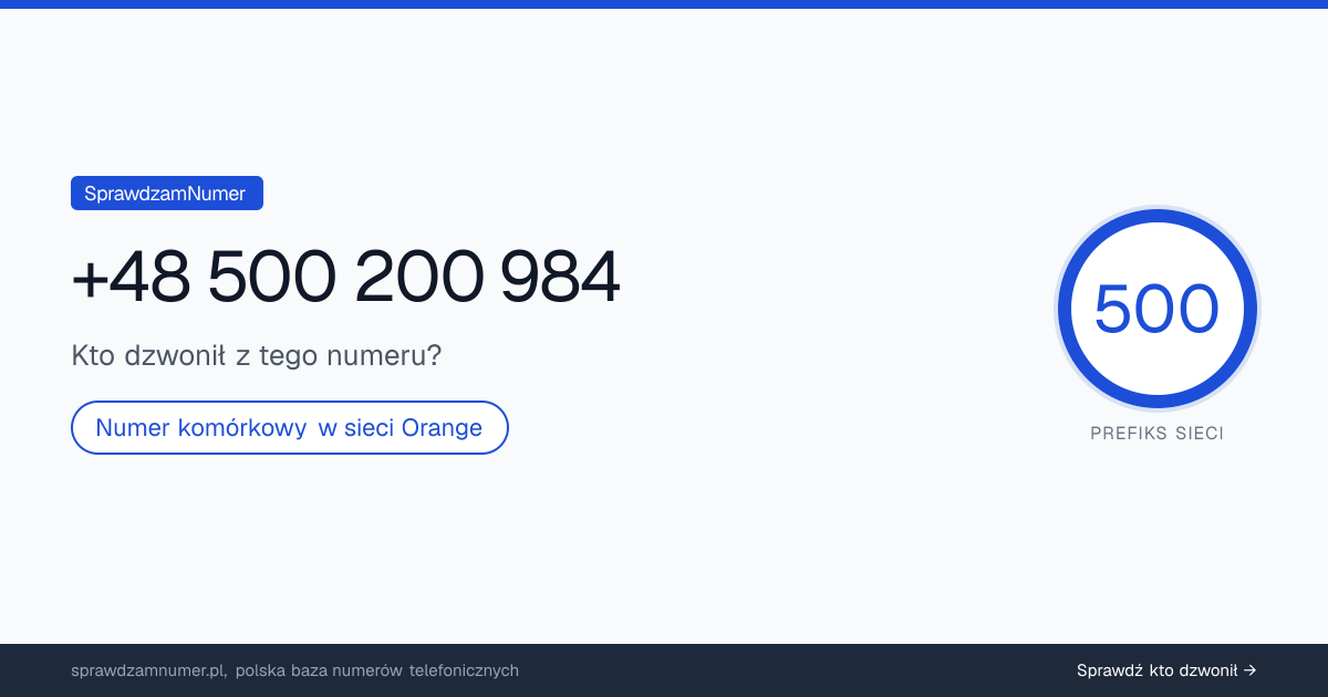 Wynik zaufania i opinie o numerze +48 500 200 984, werdykt: neutralny