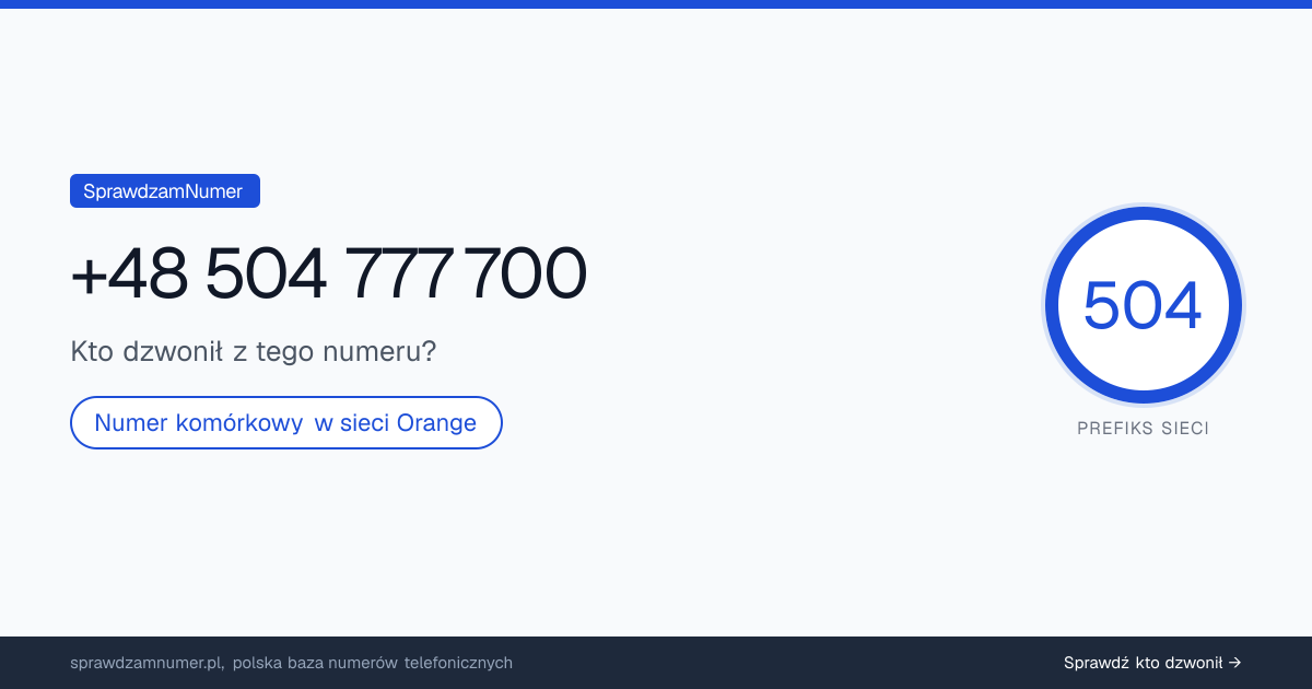Wynik zaufania i opinie o numerze +48 504 777 700, werdykt: neutralny