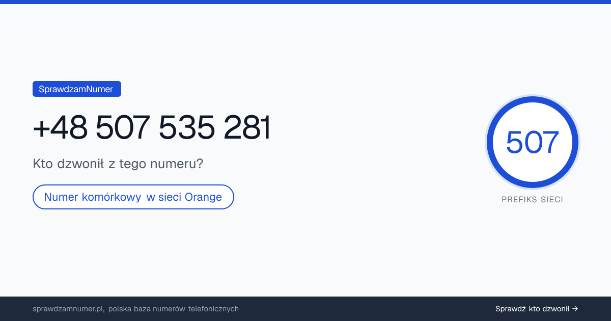 Wynik zaufania i opinie o numerze +48 507 535 281, werdykt: neutralny