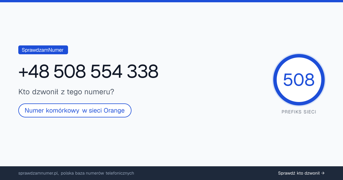 Wynik zaufania i opinie o numerze +48 508 554 338, werdykt: neutralny