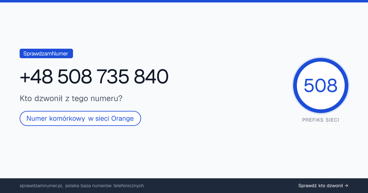 Wynik zaufania i opinie o numerze +48 508 735 840, werdykt: neutralny
