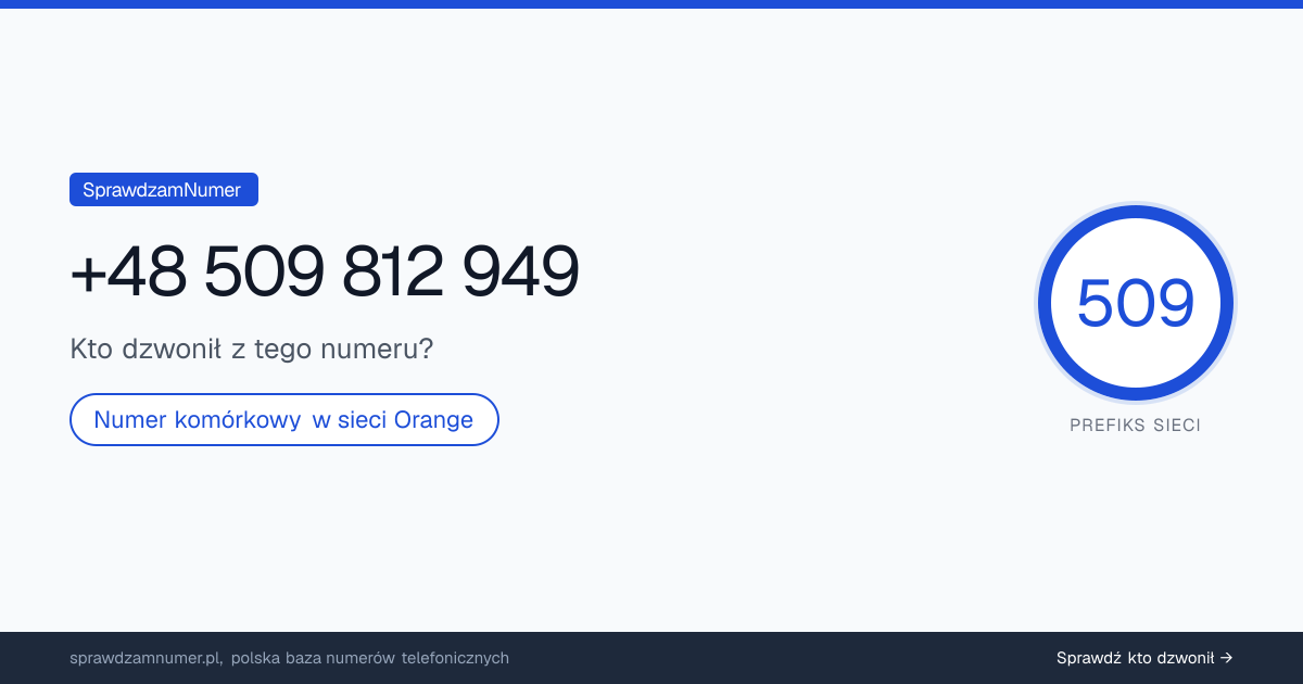 Wynik zaufania i opinie o numerze +48 509 812 949, werdykt: neutralny