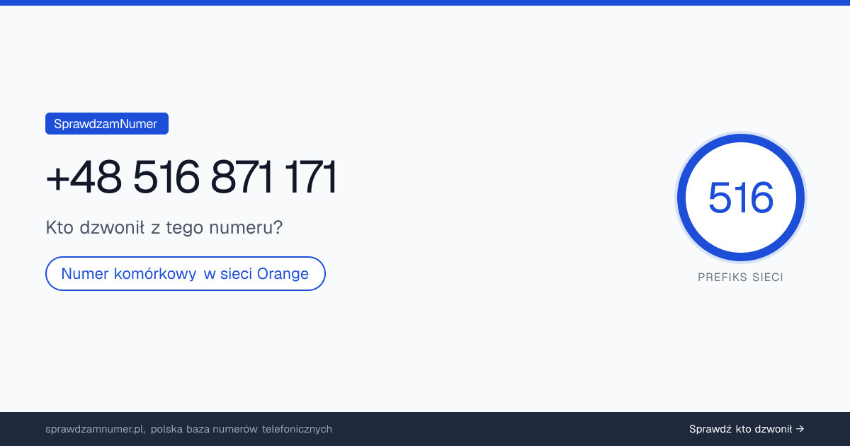 Wynik zaufania i opinie o numerze +48 516 871 171, werdykt: neutralny