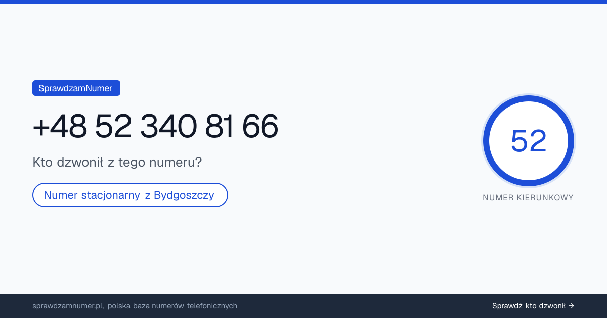 Wynik zaufania i opinie o numerze +48 52 340 81 66, werdykt: neutralny