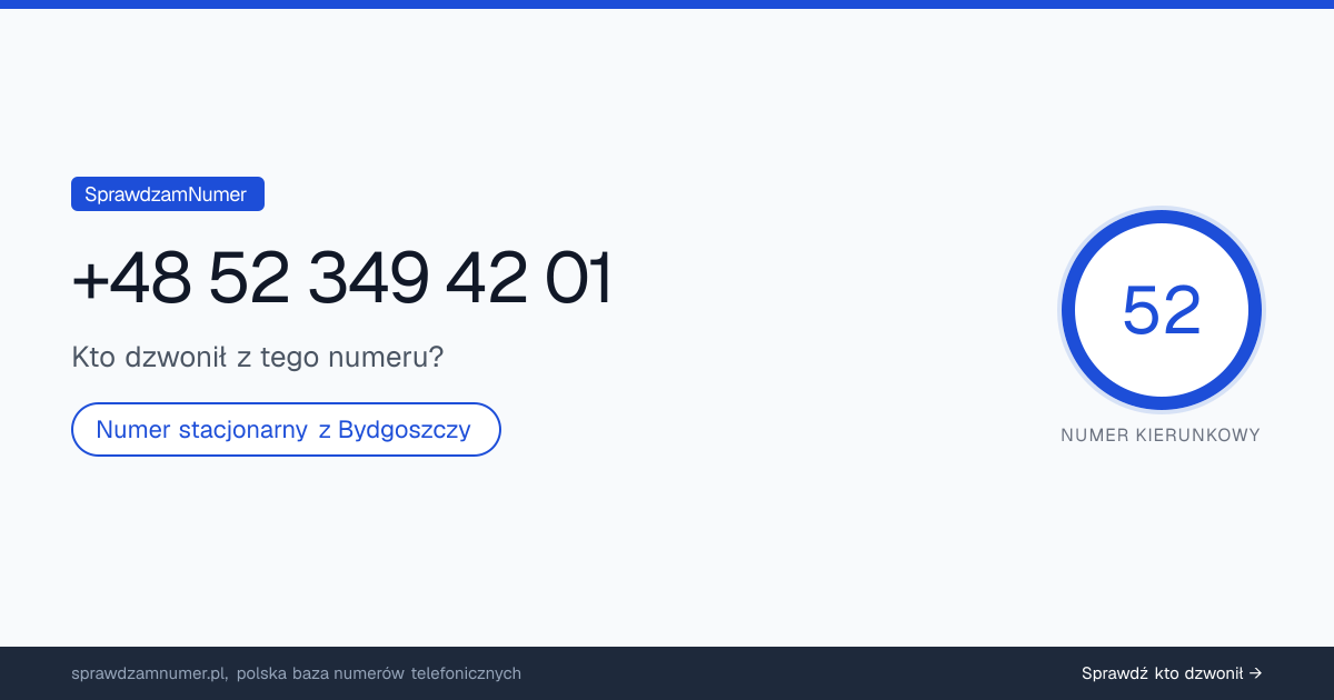 Wynik zaufania i opinie o numerze +48 52 349 42 01, werdykt: neutralny