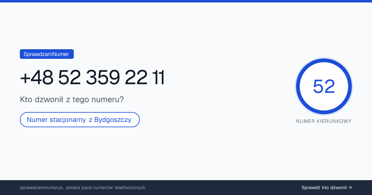 Wynik zaufania i opinie o numerze +48 52 359 22 11, werdykt: neutralny