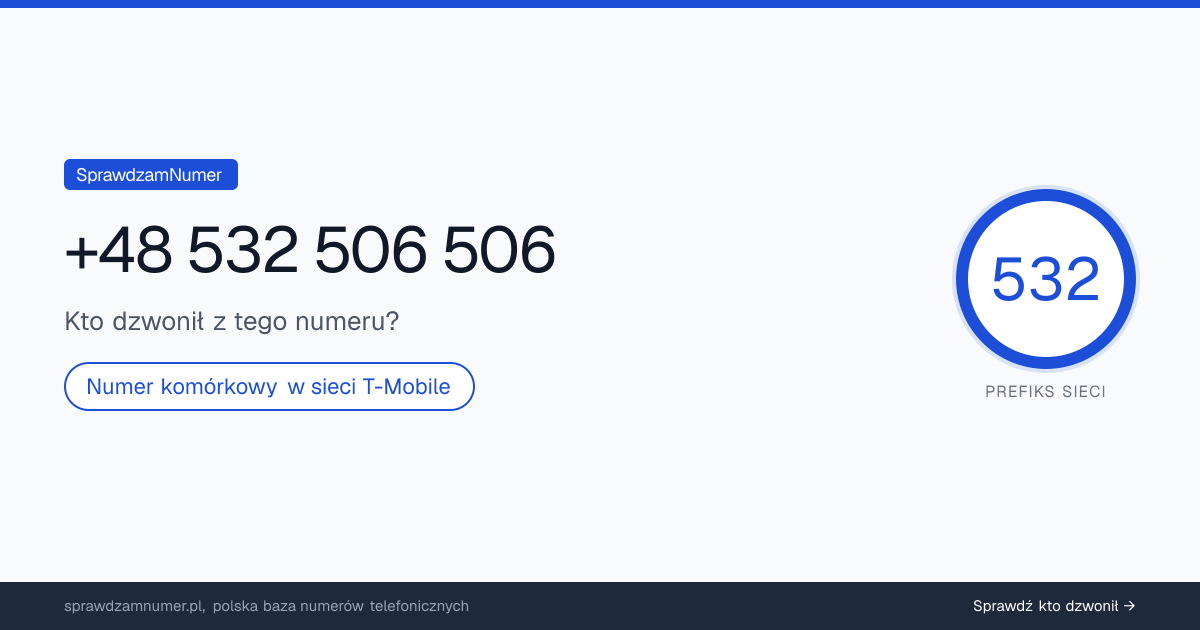 Wynik zaufania i opinie o numerze +48 532 506 506, werdykt: neutralny