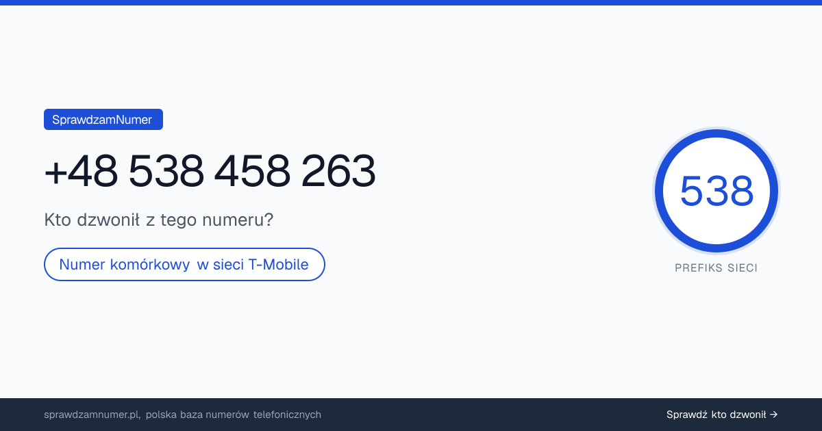 Wynik zaufania i opinie o numerze +48 538 458 263, werdykt: neutralny