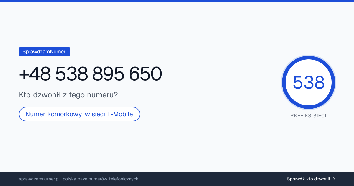 Wynik zaufania i opinie o numerze +48 538 895 650, werdykt: neutralny