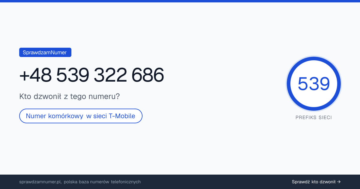 Wynik zaufania i opinie o numerze +48 539 322 686, werdykt: neutralny