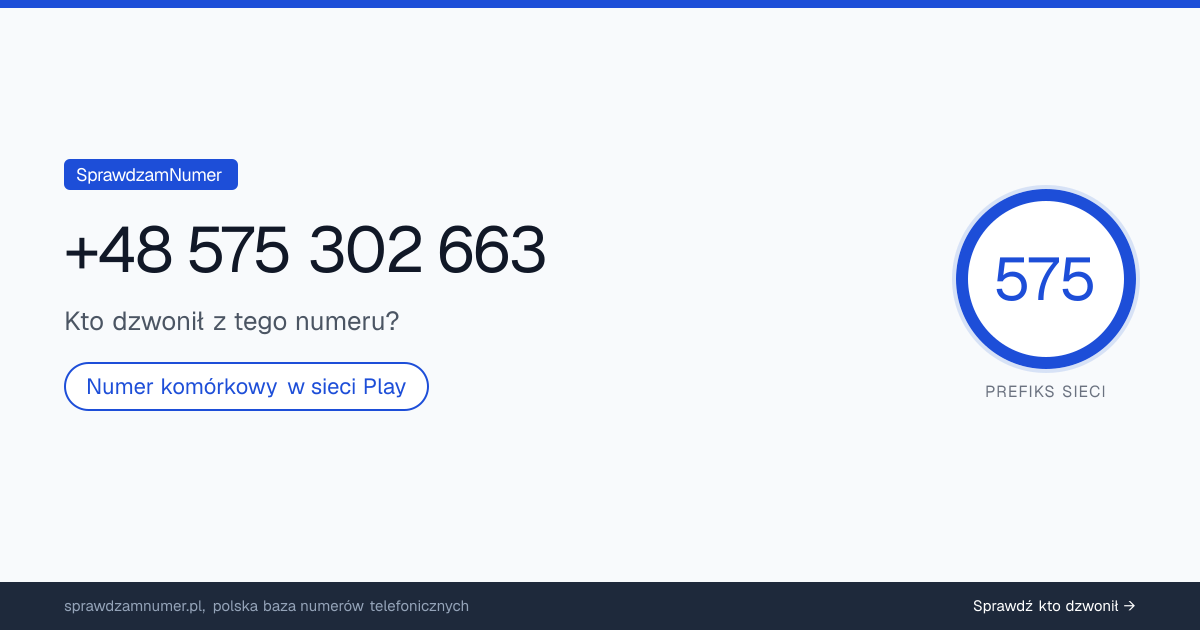 Wynik zaufania i opinie o numerze +48 575 302 663, werdykt: neutralny