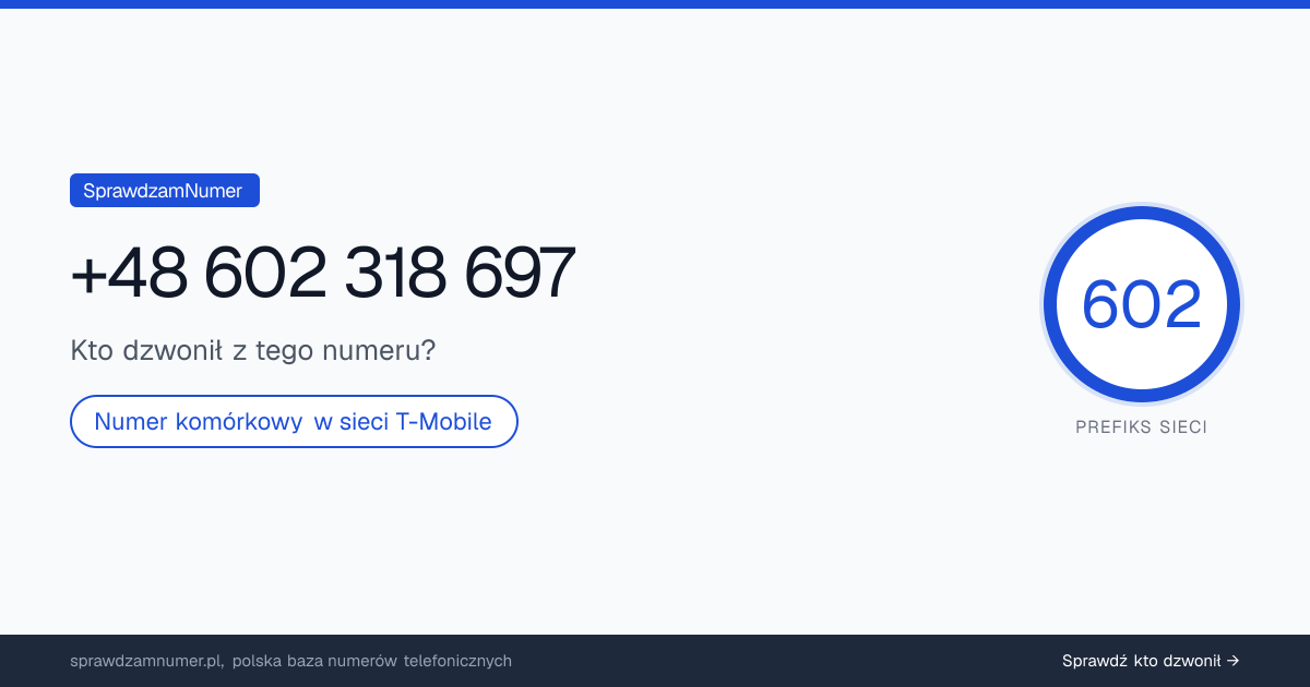 Wynik zaufania i opinie o numerze +48 602 318 697, werdykt: neutralny