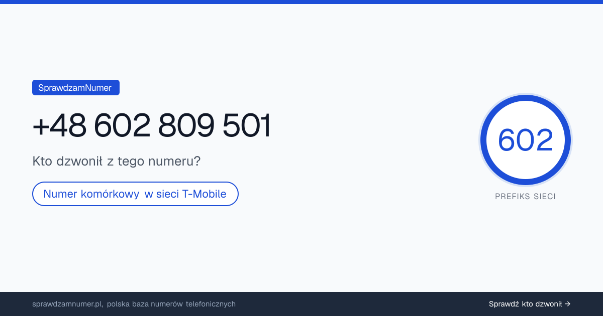 Wynik zaufania i opinie o numerze +48 602 809 501, werdykt: neutralny