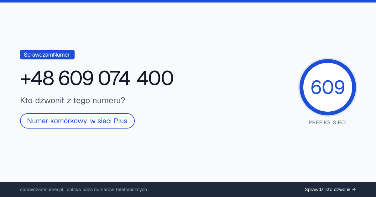 Wynik zaufania i opinie o numerze +48 609 074 400, werdykt: neutralny