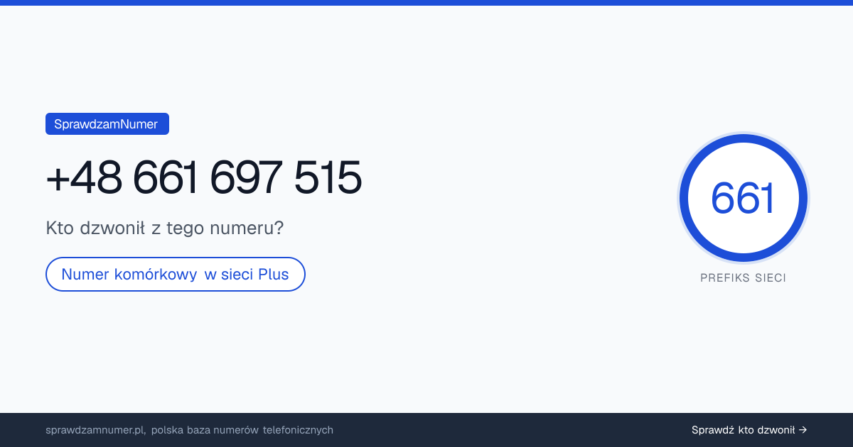 Wynik zaufania i opinie o numerze +48 661 697 515, werdykt: neutralny