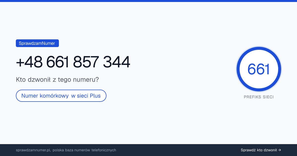 Wynik zaufania i opinie o numerze +48 661 857 344, werdykt: neutralny