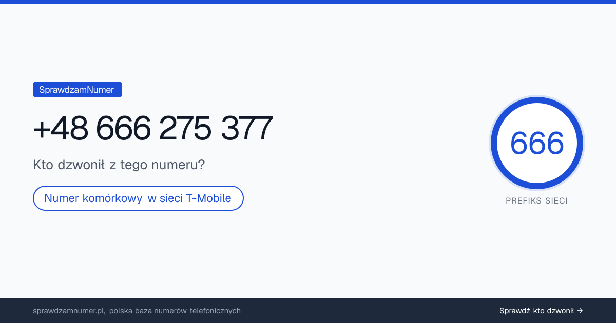 Wynik zaufania i opinie o numerze +48 666 275 377, werdykt: neutralny