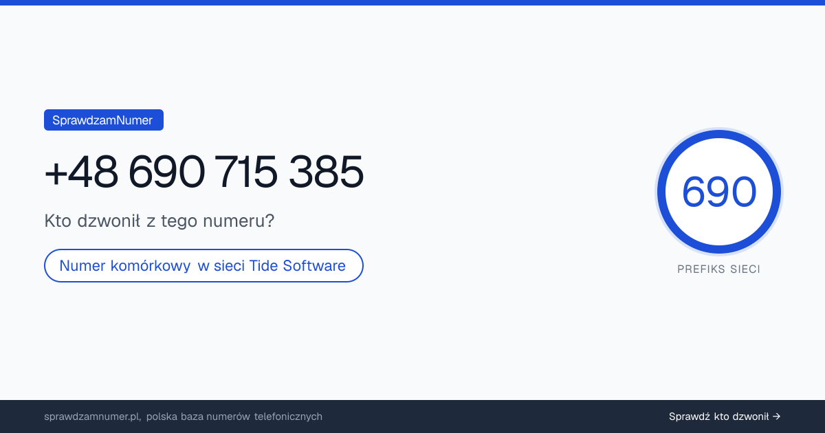 Wynik zaufania i opinie o numerze +48 690 715 385, werdykt: neutralny