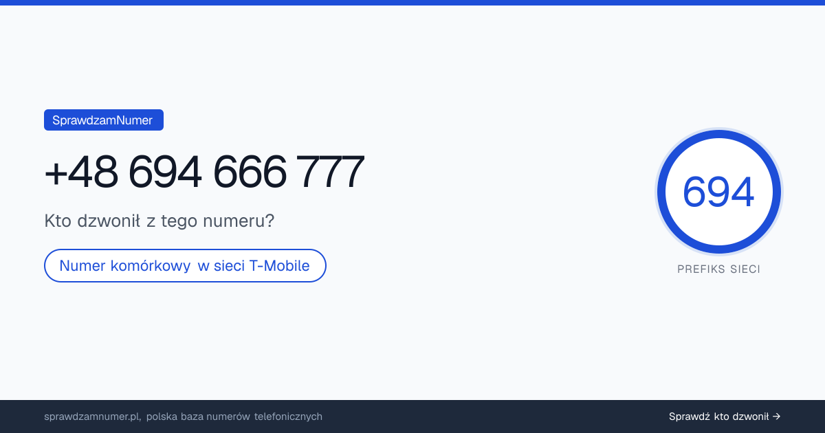 Wynik zaufania i opinie o numerze +48 694 666 777, werdykt: neutralny