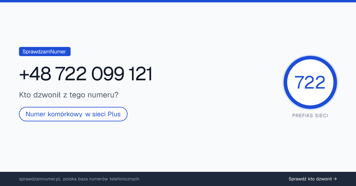 Wynik zaufania i opinie o numerze +48 722 099 121, werdykt: neutralny