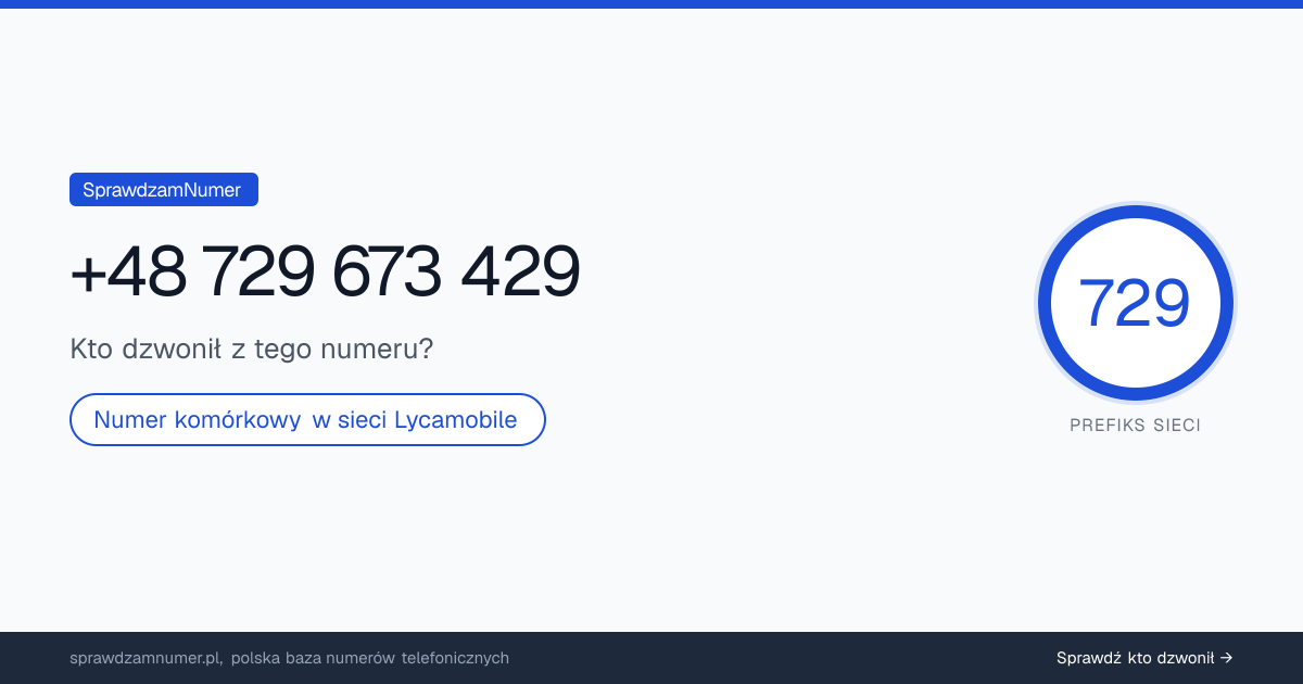Wynik zaufania i opinie o numerze +48 729 673 429, werdykt: neutralny