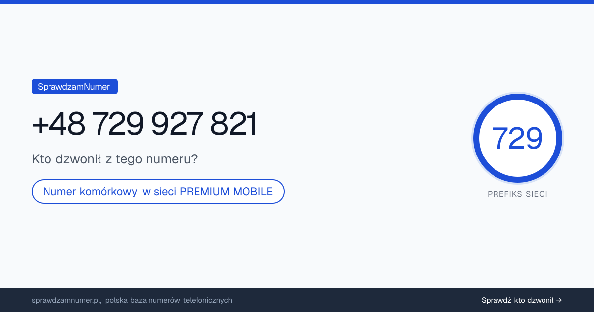 Wynik zaufania i opinie o numerze +48 729 927 821, werdykt: neutralny