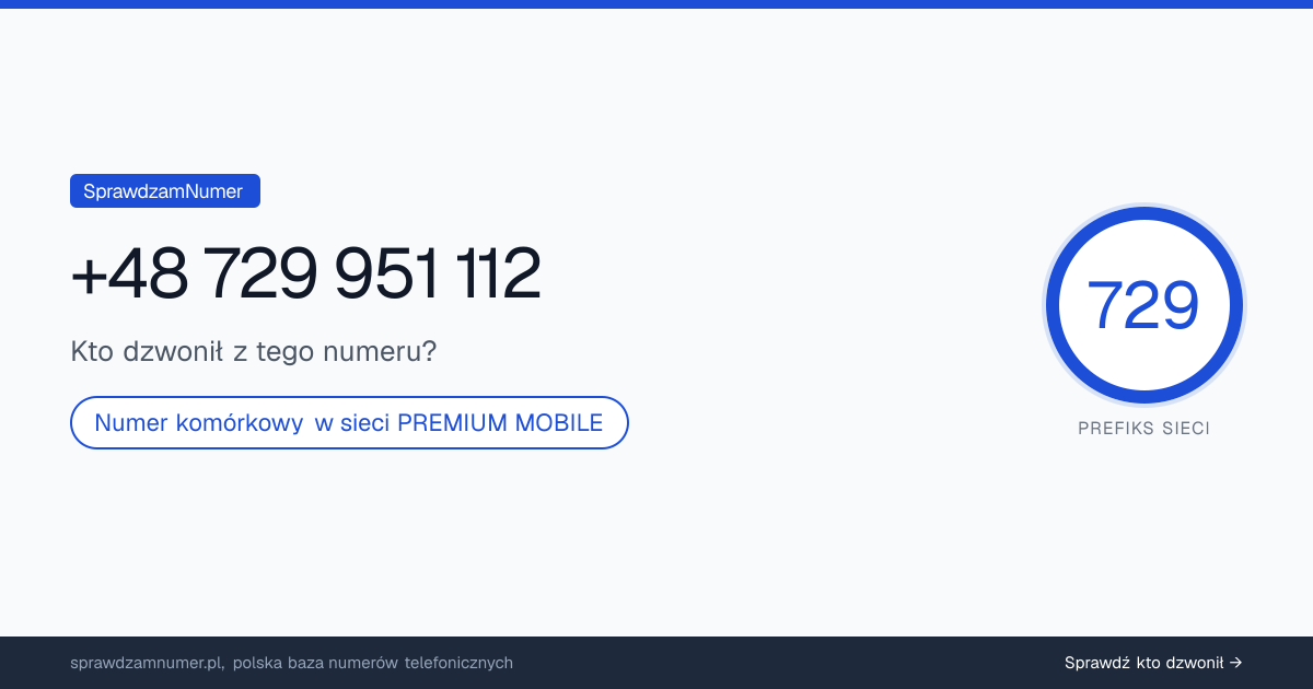 Wynik zaufania i opinie o numerze +48 729 951 112, werdykt: neutralny
