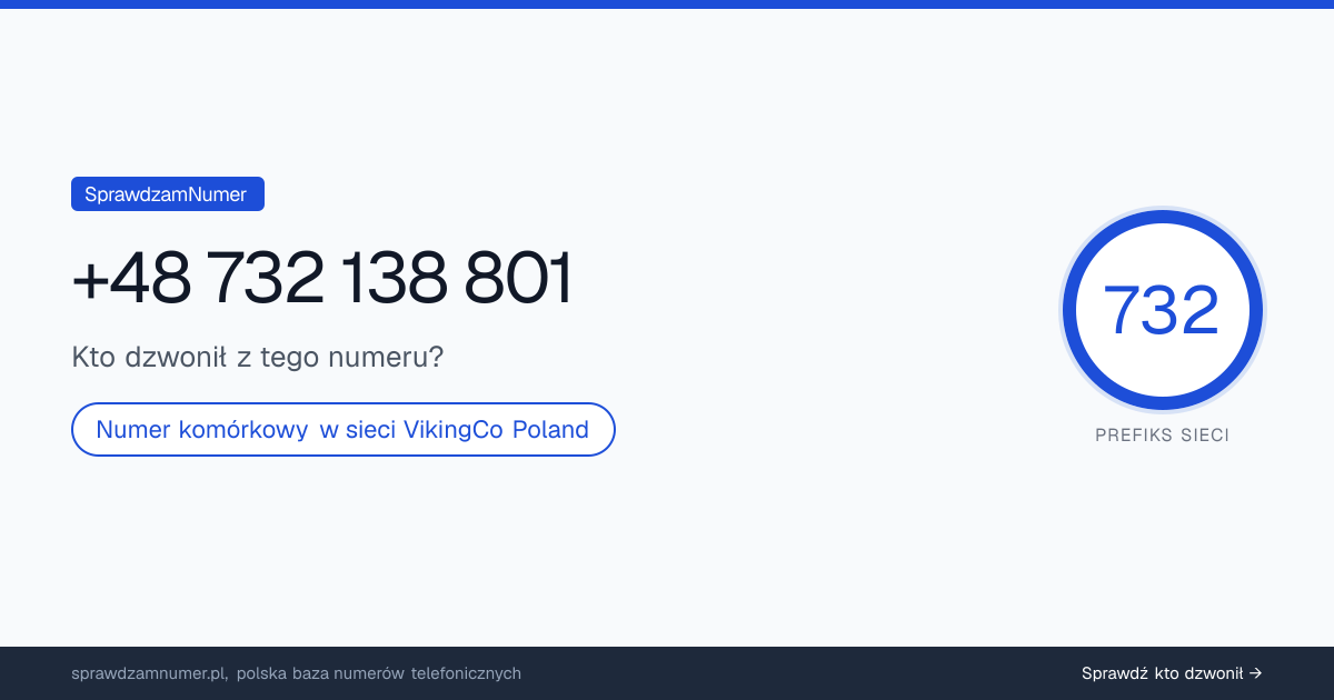 Wynik zaufania i opinie o numerze +48 732 138 801, werdykt: neutralny