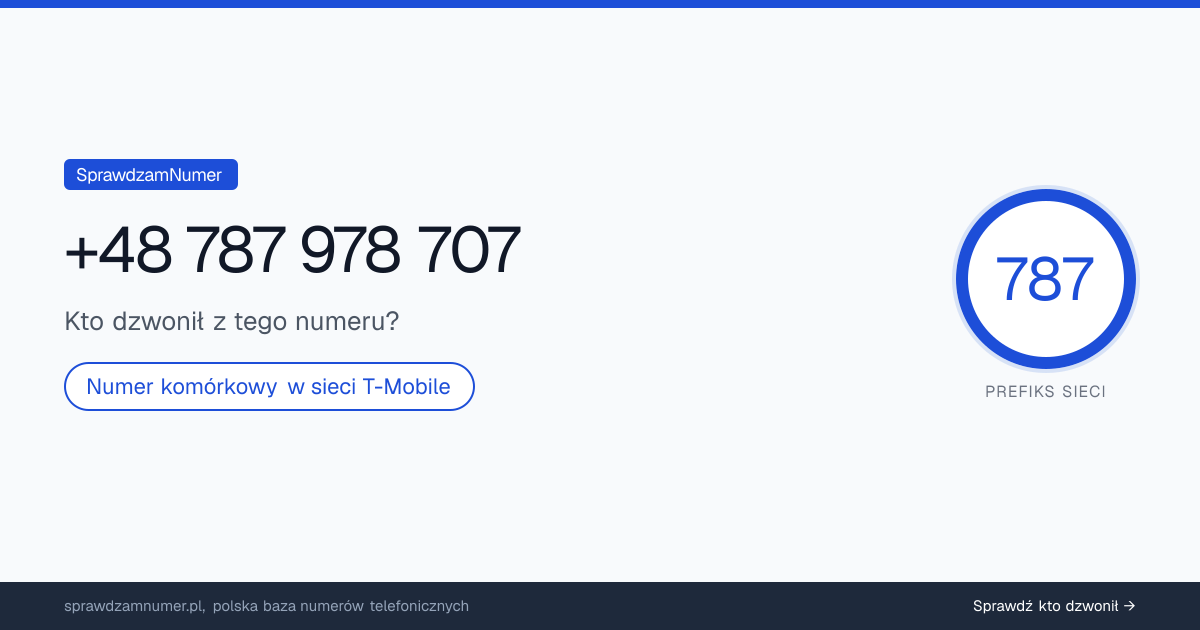 Wynik zaufania i opinie o numerze +48 787 978 707, werdykt: neutralny