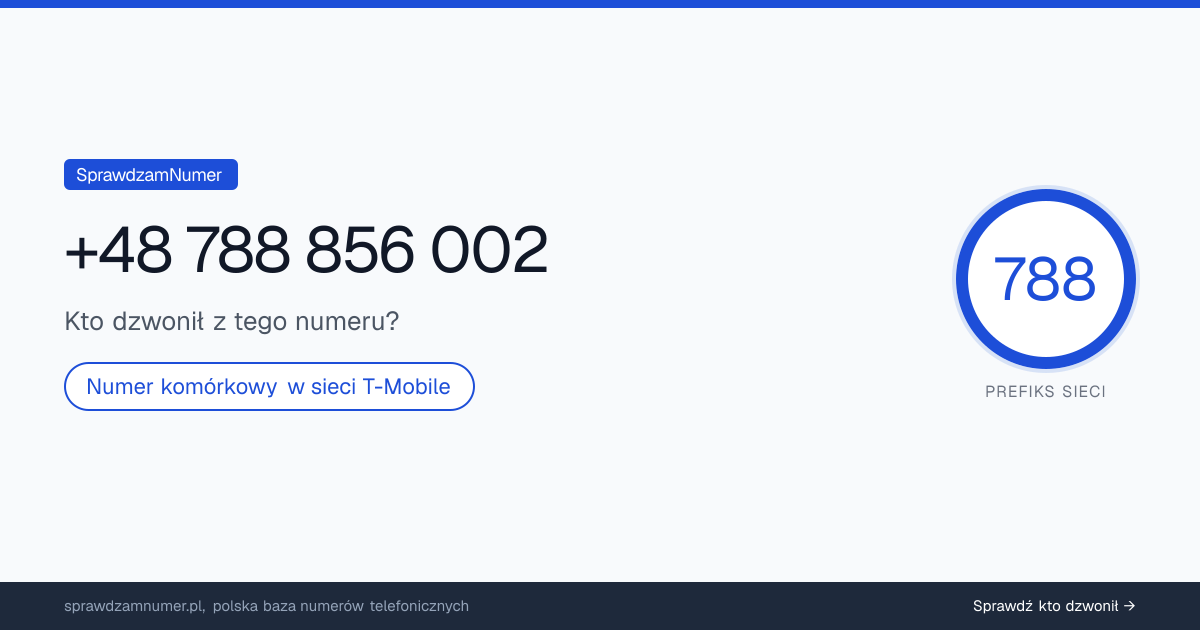 Wynik zaufania i opinie o numerze +48 788 856 002, werdykt: neutralny