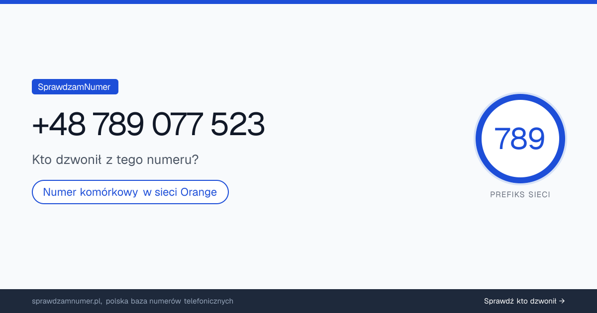Wynik zaufania i opinie o numerze +48 789 077 523, werdykt: neutralny