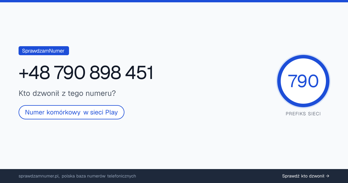 Wynik zaufania i opinie o numerze +48 790 898 451, werdykt: neutralny