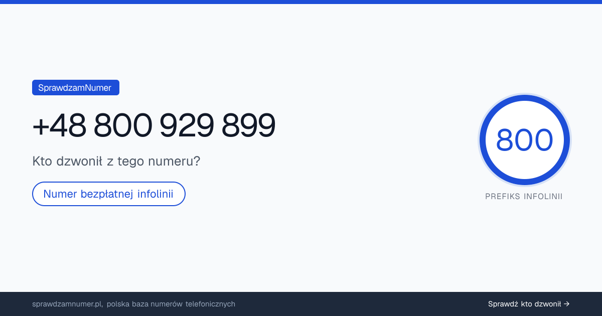 Wynik zaufania i opinie o numerze +48 800 929 899, werdykt: neutralny