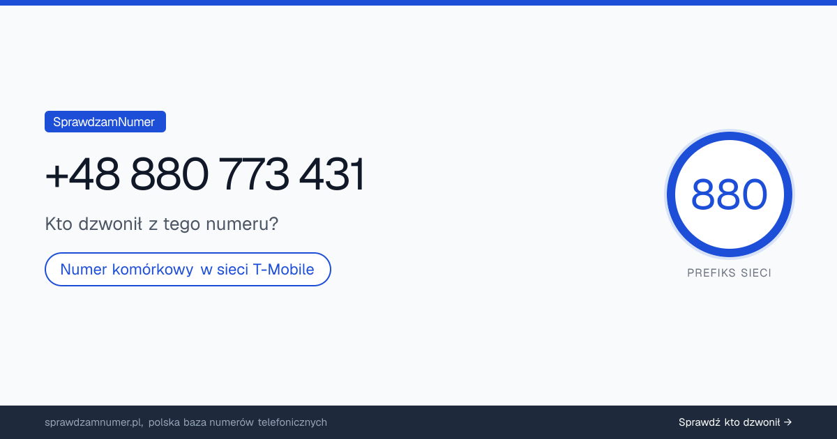 Wynik zaufania i opinie o numerze +48 880 773 431, werdykt: neutralny