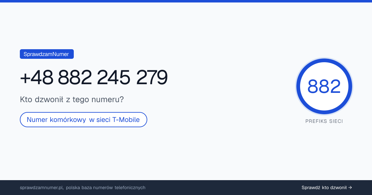 Wynik zaufania i opinie o numerze +48 882 245 279, werdykt: neutralny
