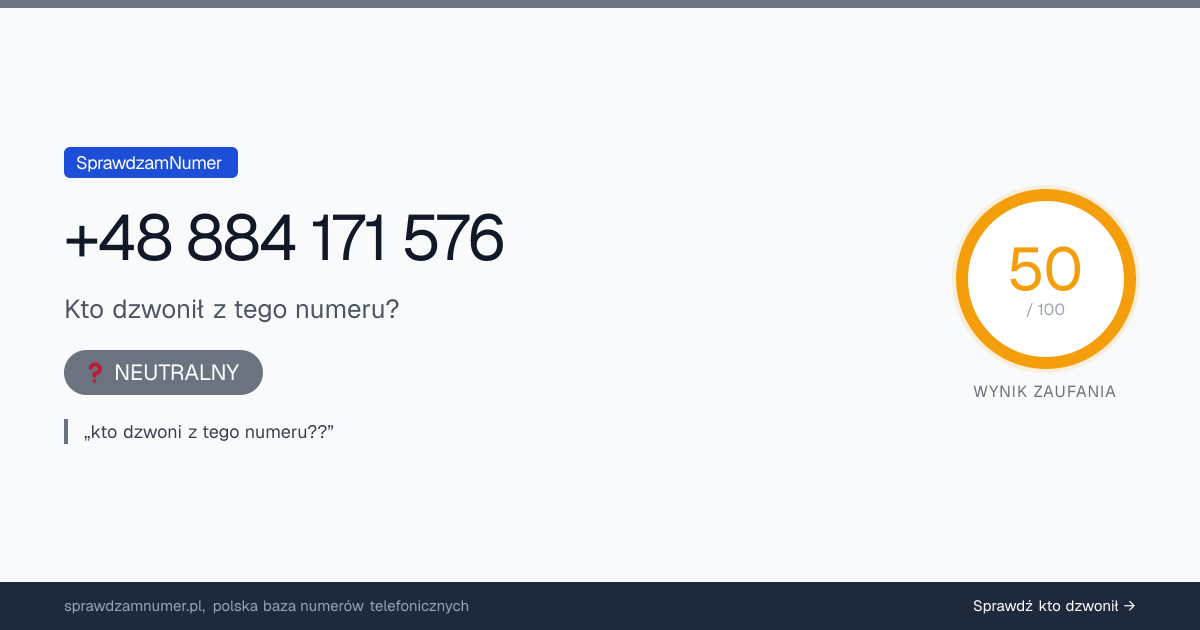 Wynik zaufania i opinie o numerze +48 88 417 15 76, werdykt: neutralny